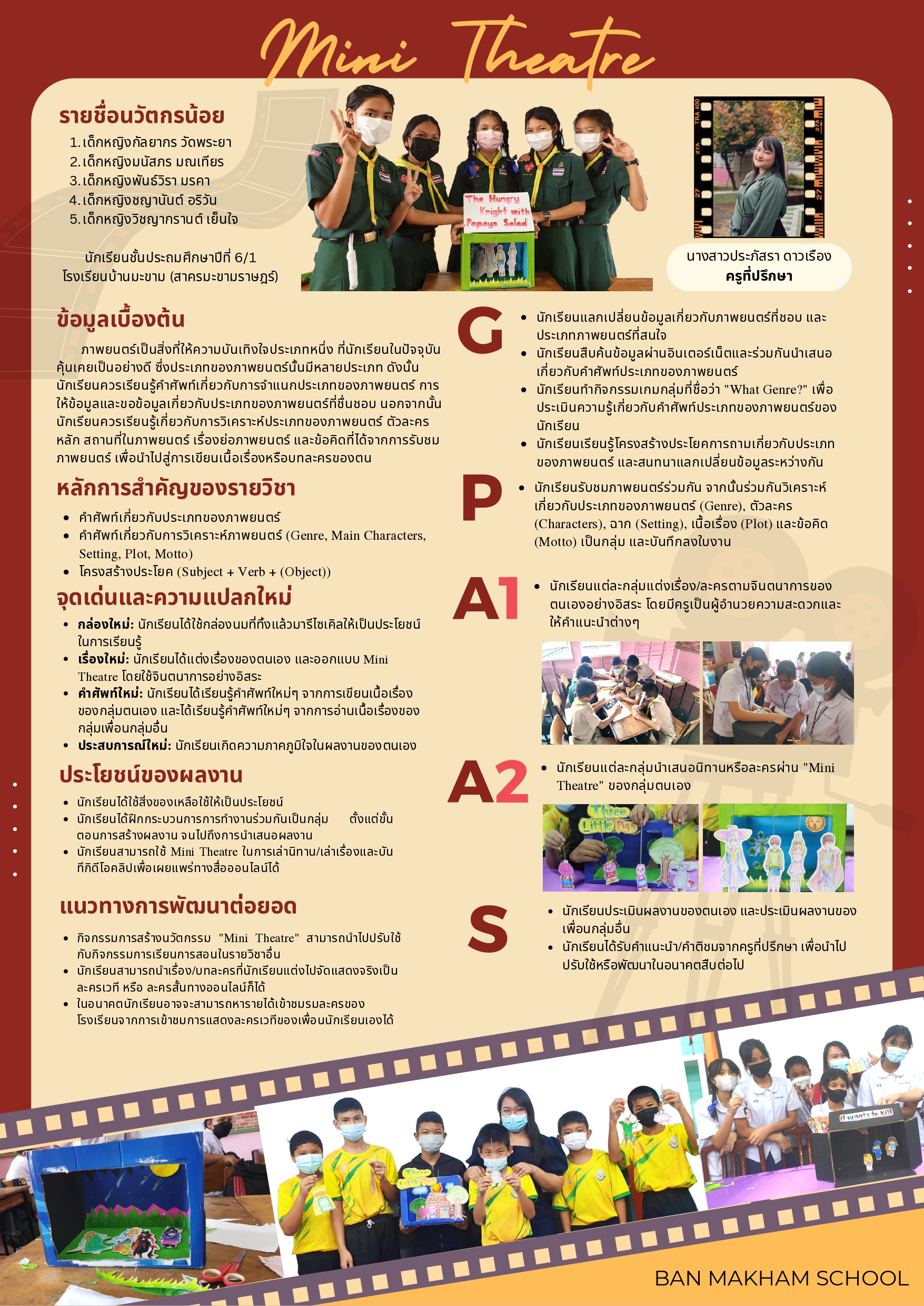 MIni Theatre (คุณครูประภัสรา  ดาวเรือง) โรงเรียนบ้านมะขาม(สาครมะขามราษฎร์)