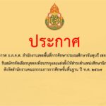 ประกาศ อ.ก.ค.ศ. สำนักงานเขตพื้นที่การศึกษาประถมศึกษาจันทุบรี เขต 2 เรื่อง รับสมัครคัดเลือกบุคคลเพื่อบรรจุและแต่งตั้งให้ดำรงตำแหน่งศึกษานิเทศก์สังกัดสำนักงานคณะกรรมการการศึกษขั้นพื้นฐาน ปี พ.ศ. 2567